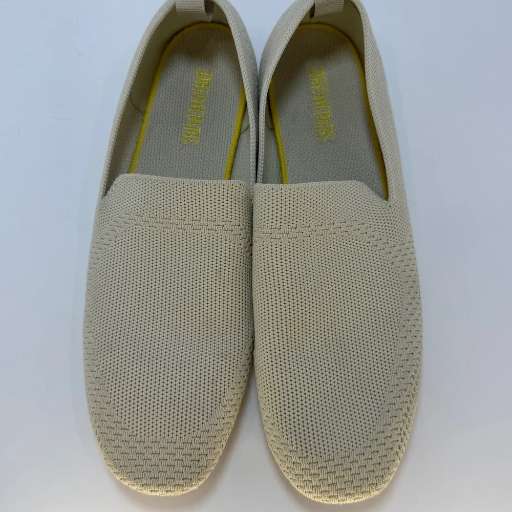 Dream Pairs Women Knit Loafers Beige Pointed Toe Flats SDLS2202W Size 7